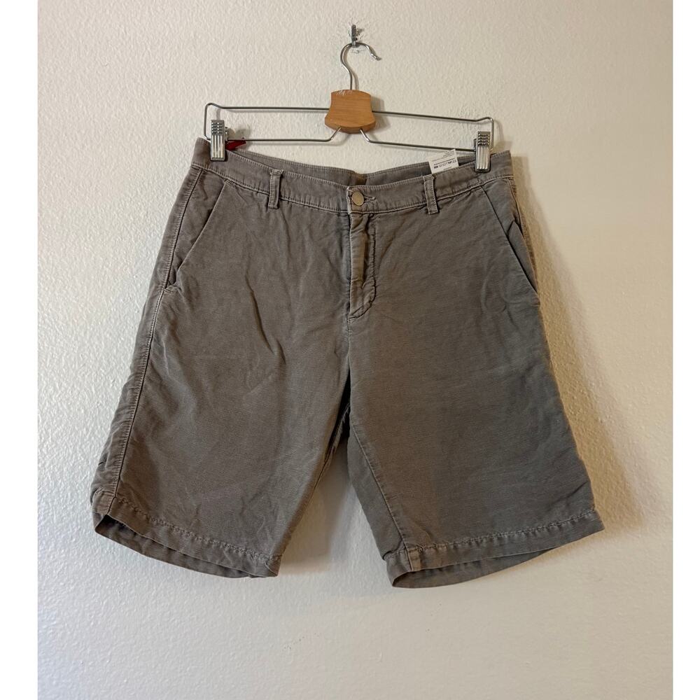 Massimo Alba Men's Linen Blend Chino Shorts Size 48/M Khaki 9" Inseam Bermuda